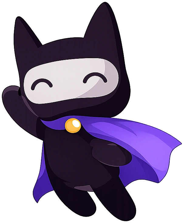 Pip, the PastPaperHero mascot, in flight